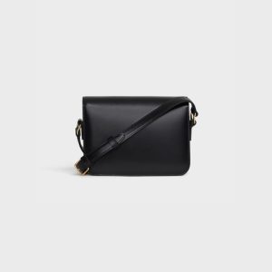 TRIOMHE CLASSIC GLOSSY COW LEATHER HANDBAG