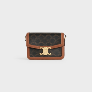 TEEN TRIOMPHE BAG IN TRIOMPHE CANVAS AND CALFSKIN TAN