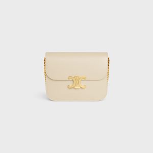 TRIOMHE CLASSIC GLOSSY COW LEATHER HANDBAG