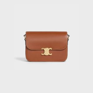 TRIOMHE CLASSIC GLOSSY COW LEATHER HANDBAG