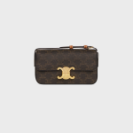 TRIOMPHE SHOULDER BAG IN TRIOMPHE CANVAS AND CALFSKIN TAN