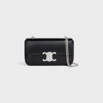 CHAIN SHOULDER BAG TRIOMPHE IN SHINY CALFSKIN BLACK