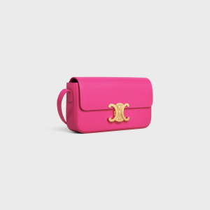 SHOULDER BAG TRIOMPHE IN SHINY CALFSKIN BRIGHT PINK