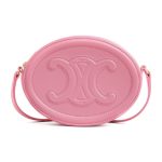 CROSSBODY OVAL PURSE CUIR TRIOMPHE IN SMOOTH CALFSKIN PINK