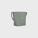 SMALL BUCKET CUIR TRIOMPHE IN SMOOTH CALFSKIN LAUREL