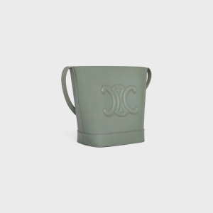SMALL BUCKET CUIR TRIOMPHE IN SMOOTH CALFSKIN LAUREL