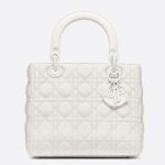 Dior Medium Lady Dior Bag In White Ultra Matte Calfskin
