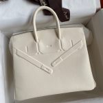 Hermes Shadow Birkin 25 Limited Edition Bag In Craie Swift Calfskin