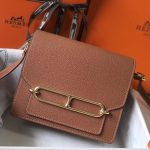 Hermes Sac Roulis Mini Bag In Gold Evercolor Calfskin
