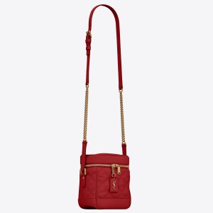 Saint Laurent 80's Vanity Bag In Red Quilted Grained Leather