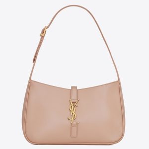 Saint Laurent Le 5 ? 7 Hobo Bag in Beige Smooth Leather