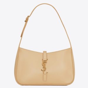 Saint Laurent Le 5 ? 7 Hobo Bag in Naturel Smooth Leather