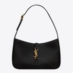 Saint Laurent Le 5 ¨¤ 7 Hobo Bag In Black Leather