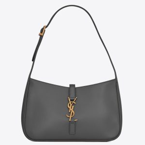Saint Laurent Le 5 ? 7 Hobo Bag in Storm Smooth Leather