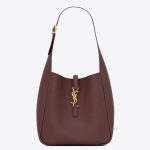 Saint Laurent Le 5 ? 7 Soft Small Shoulder Bag in Bordeaux Leather