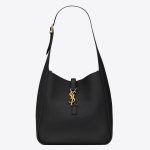 Saint Laurent Le 5 ? 7 Soft Small Shoulder Bag in Black Leather