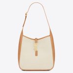 Saint Laurent Le 5 ? 7 Small Shoulder Bag in Canvas and Leather