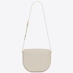 Saint Laurent Joan Satchel Bag In White Quilted Leather