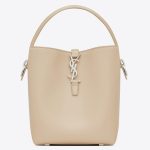 Saint Laurent Le 37 Small Bucket Bag in Beige Leather
