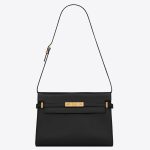 Saint Laurent Manhattan Baguette Bag In Black Calfskin