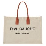 Saint Laurent Rive Gauche Tote Bag With Tan Handle